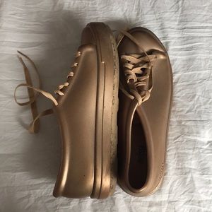Gold Melissa Lace Up Shoes